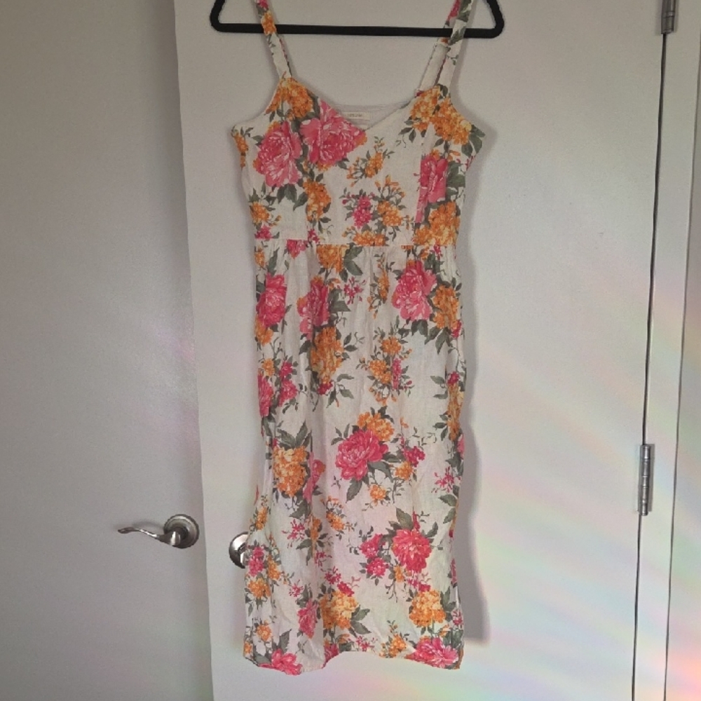 Beautiful Cynthia Rowley Floral Dress, 100% Linen
